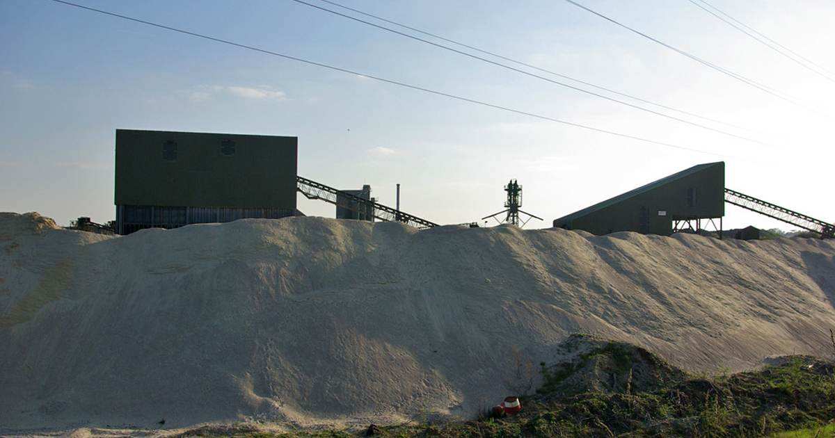 Gravel stockpile at a plant